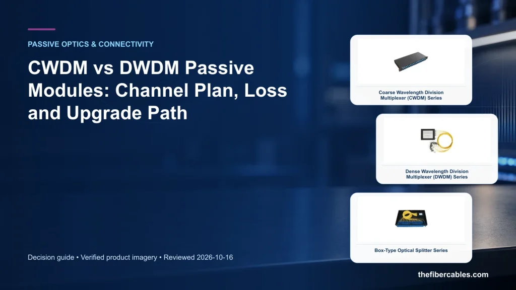 CWDM vs DWDM Passive Modules: Channel Plan, Loss and Upgrade Path