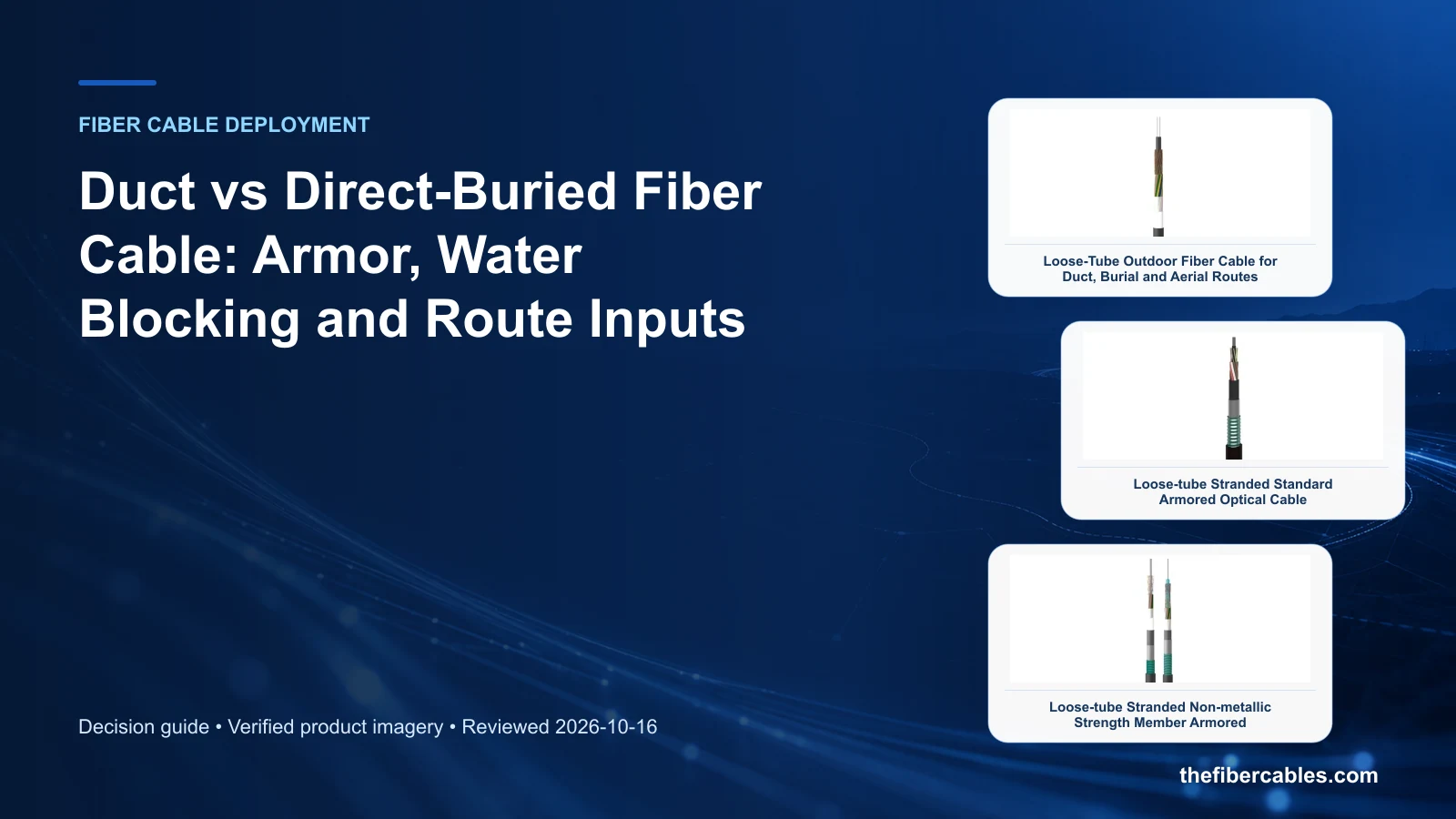duct vs direct buried fiber cable: Loose-Tube Outdoor Fiber Cable for Duct, Burial and Aerial Routes selection guide