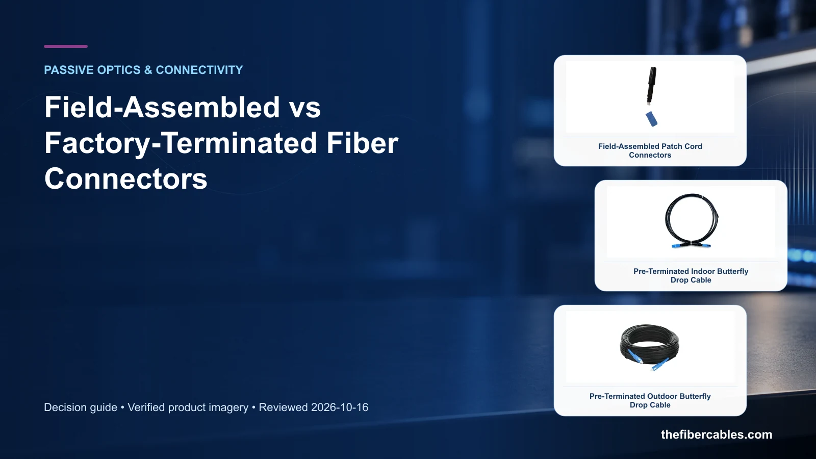 field assembled fiber connector: Field-Assembled Patch Cord Connectors selection guide