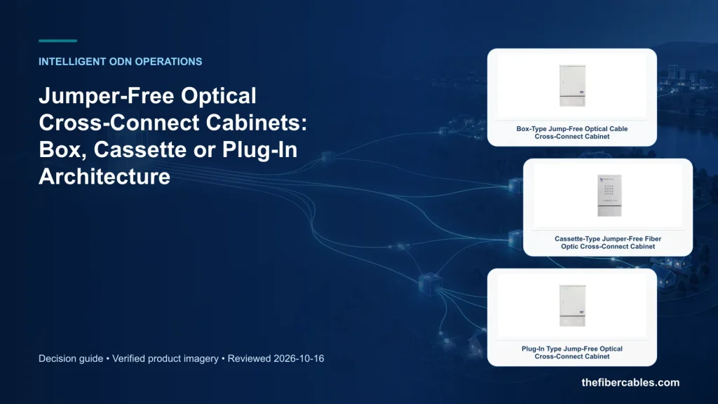 Jumper-Free Optical Cross-Connect Cabinets: Box, Cassette or Plug-In Architecture
