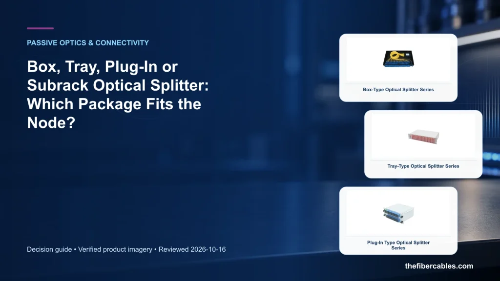 Box, Tray, Plug-In or Subrack Optical Splitter: Which Package Fits the Node?