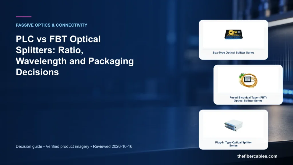 PLC vs FBT Optical Splitters: Ratio, Wavelength and Packaging Decisions
