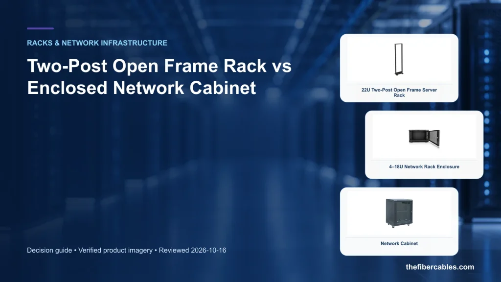Two-Post Open Frame Rack vs Enclosed Network Cabinet