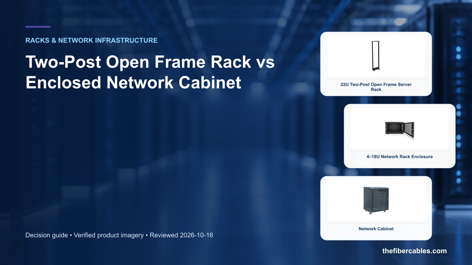 open frame rack vs cabinet: 22U Two-Post Open Frame Server Rack selection guide
