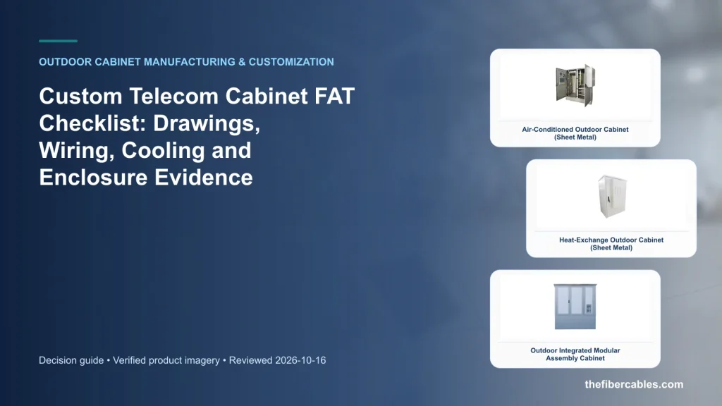 Custom Telecom Cabinet FAT Checklist: Drawings, Wiring, Cooling and Enclosure Evidence