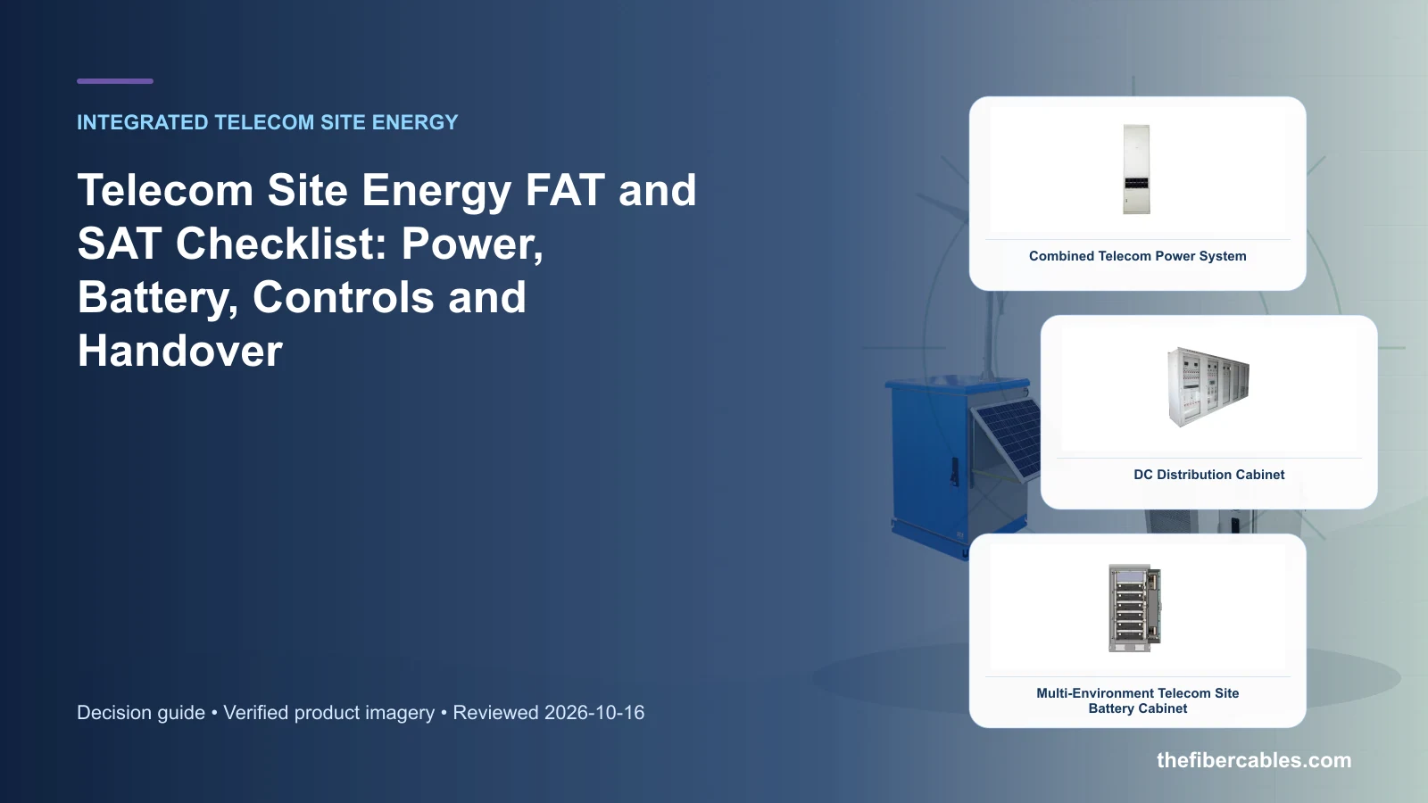 telecom power system FAT SAT checklist: Combined Telecom Power System selection guide