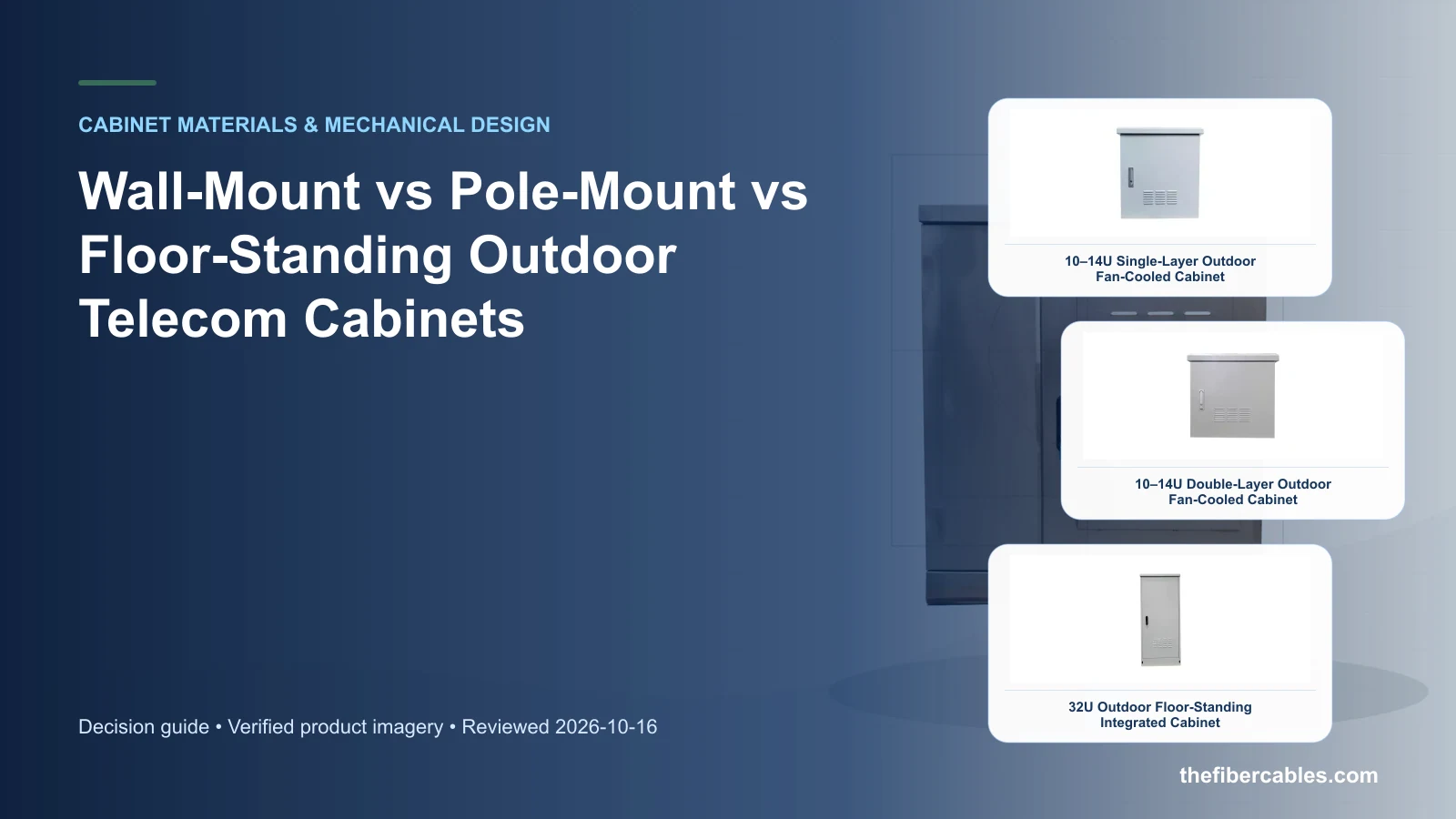 outdoor telecom cabinet mounting: 10–14U Single-Layer Outdoor Fan-Cooled Cabinet selection guide