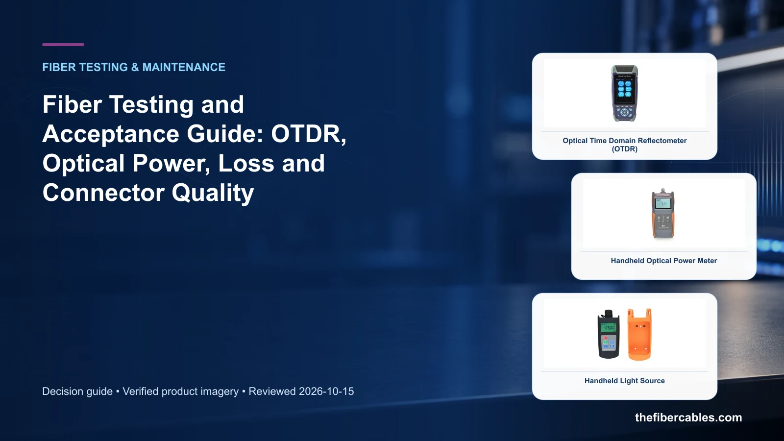 fiber optic testing guide: Optical Time Domain Reflectometer (OTDR) selection guide