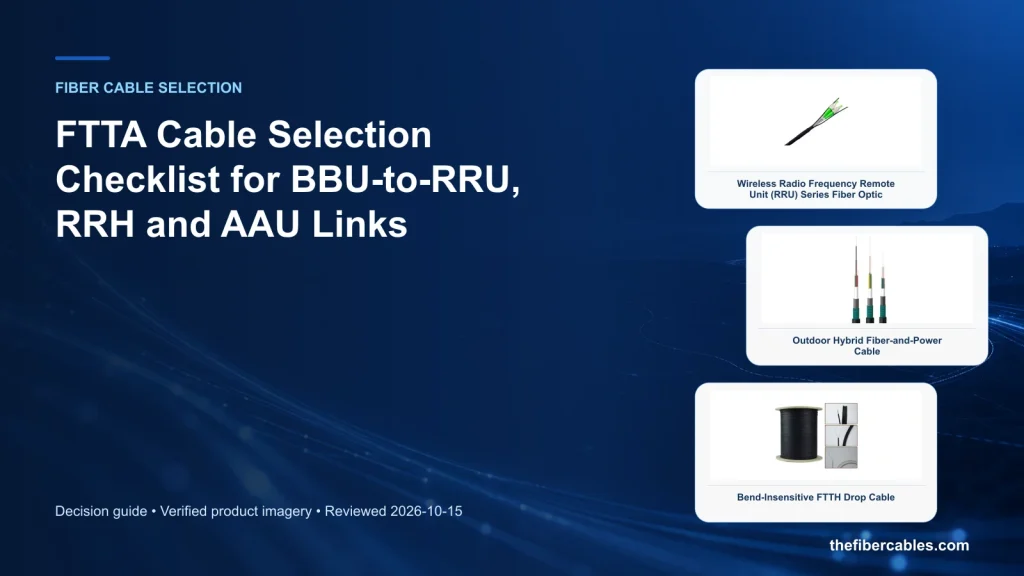 FTTA Cable Selection Checklist for BBU-to-RRU, RRH and AAU Links
