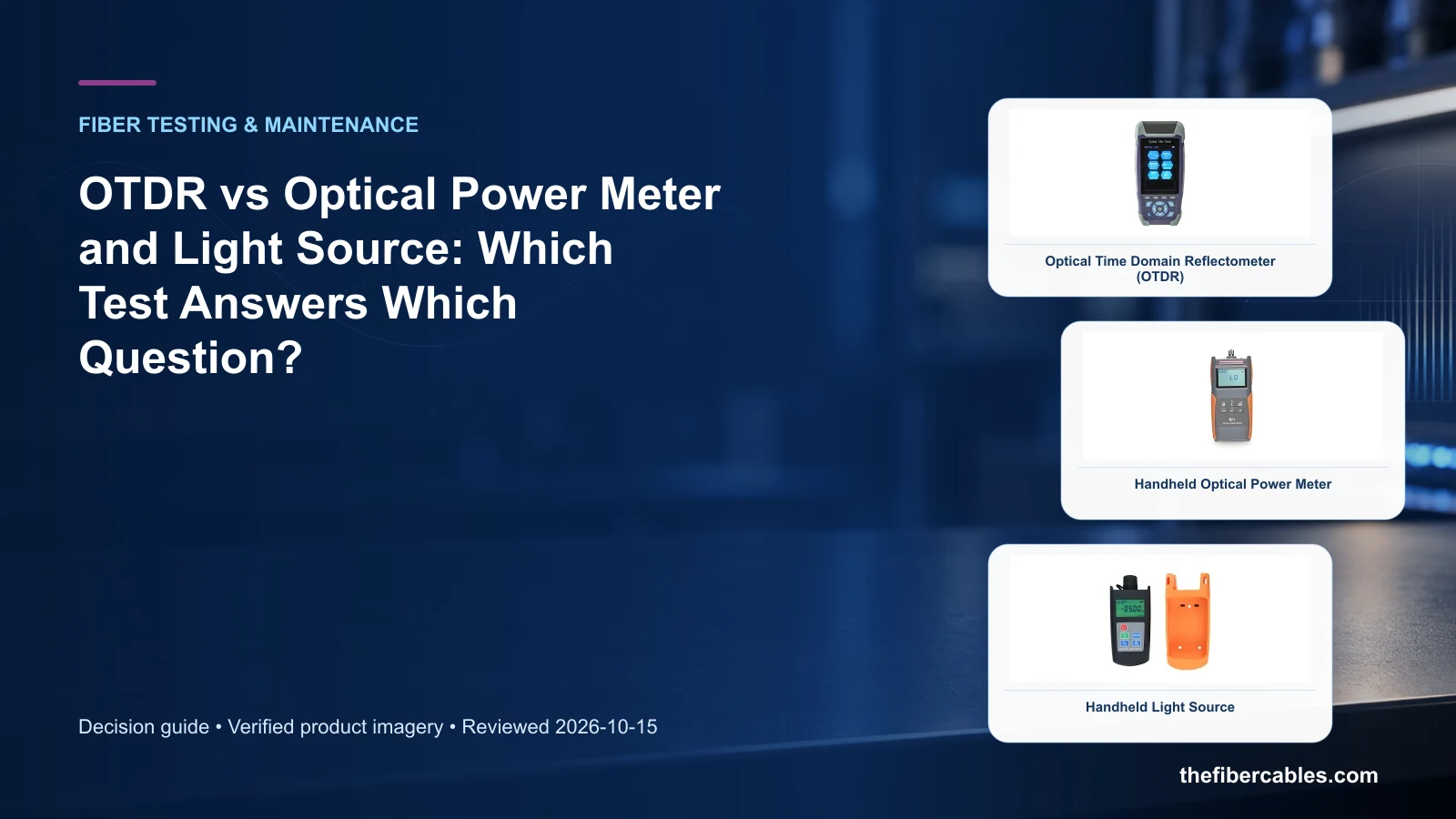 OTDR vs optical power meter: Optical Time Domain Reflectometer (OTDR) selection guide